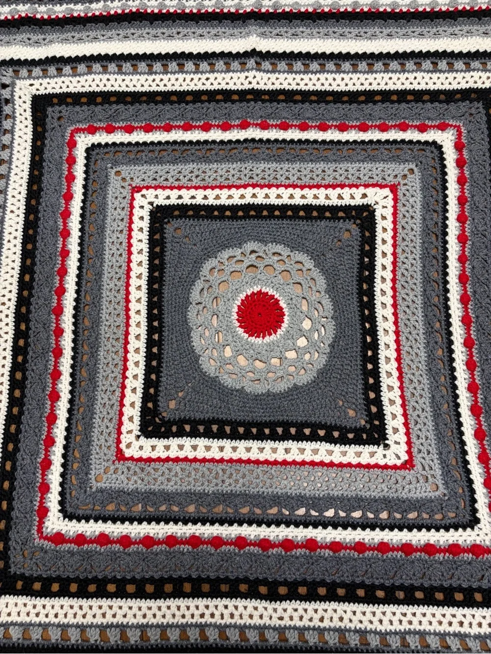 Handmade Crocheted Log Cabin Afghan